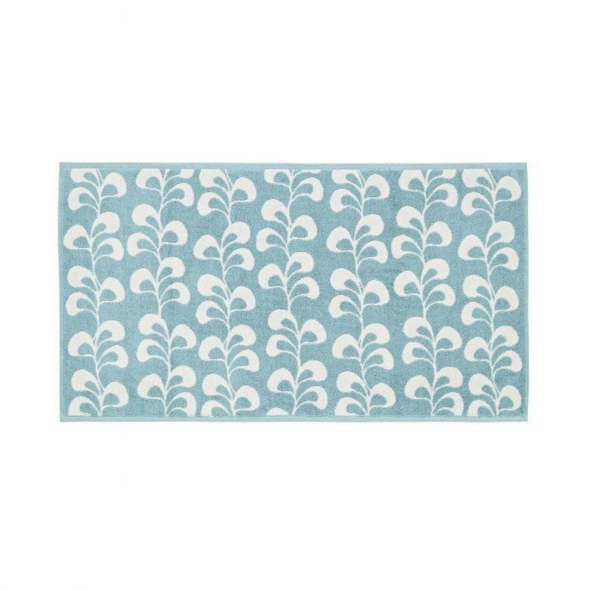 Liv Leaf Vine Cotton Bath Mat By Helena Springfield In Teal Green